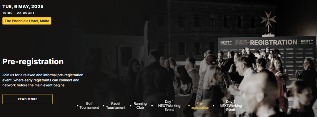 Pre-registration NEXT Summit Valletta