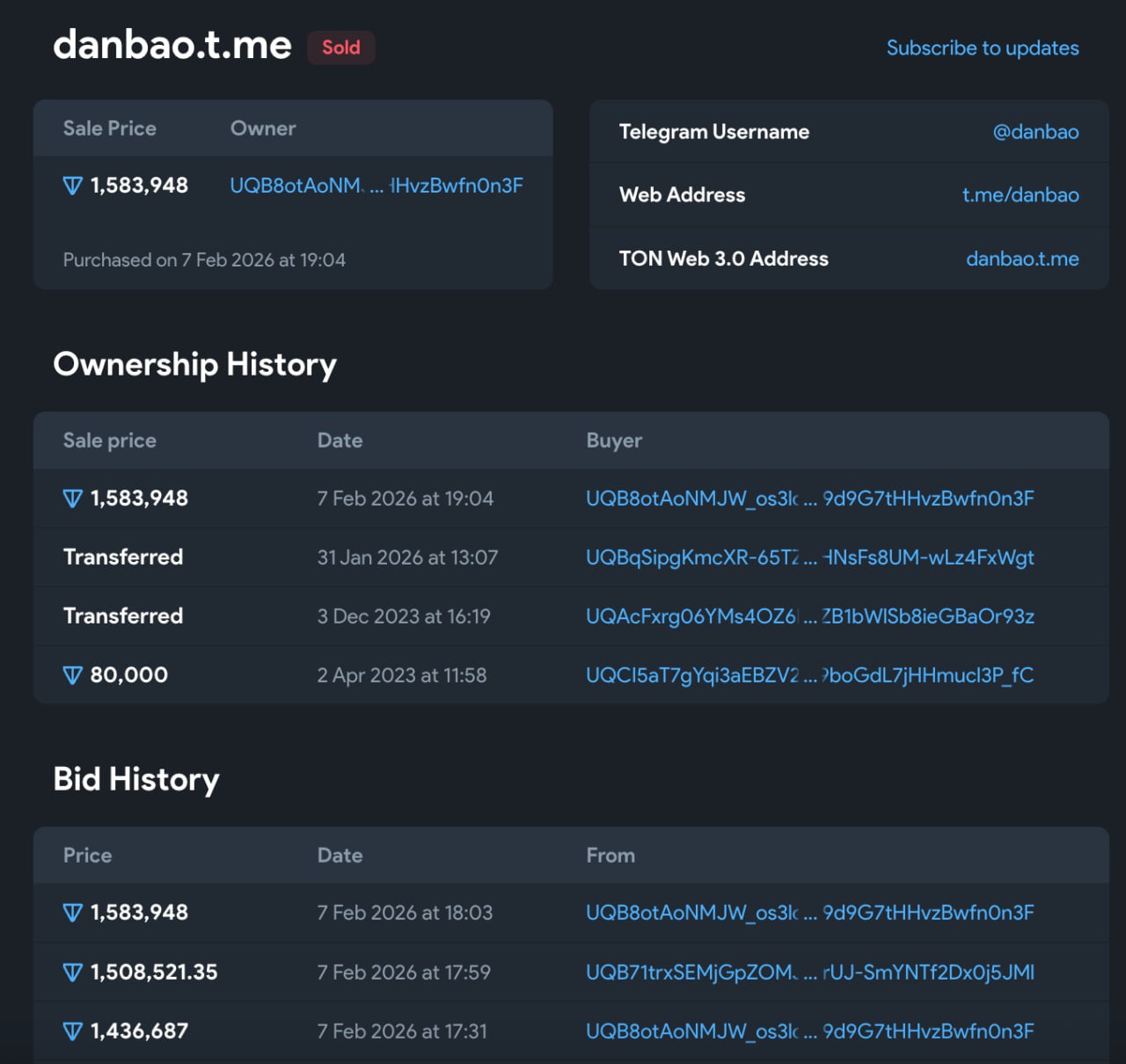 💸 Telegram-никнейм продали за $2,1 млнЮзернейм danbao (перевод с китайского как «гарант»)…