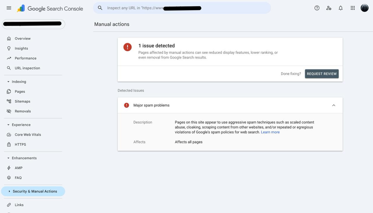 Как выглядят санкции Гугла за ИИ-контент..Коллега показал свою серч консоль — после…