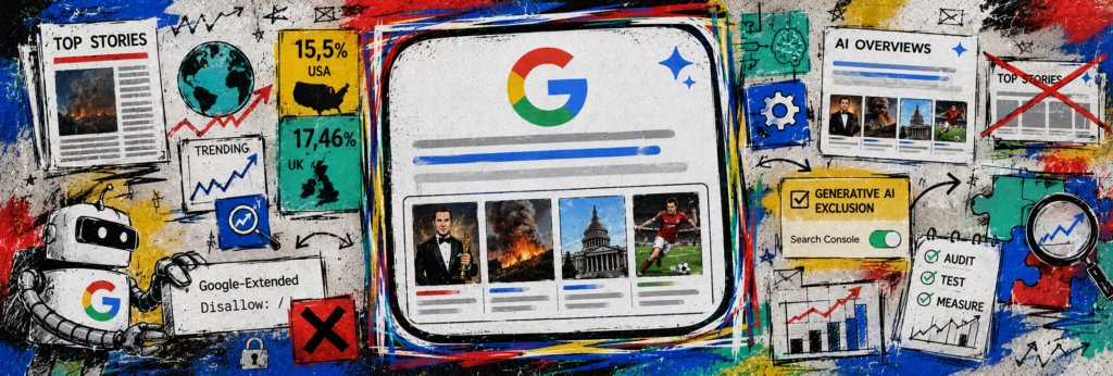 Google встраивает карусель Top Stories внутрь AI Overviews на 15,5% трендовых новостных запросов