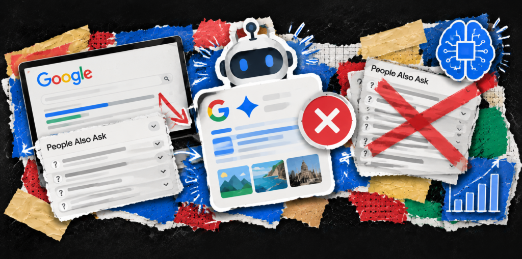 Почти все блоки People Also Ask в Google закрывает ИИ Overviews