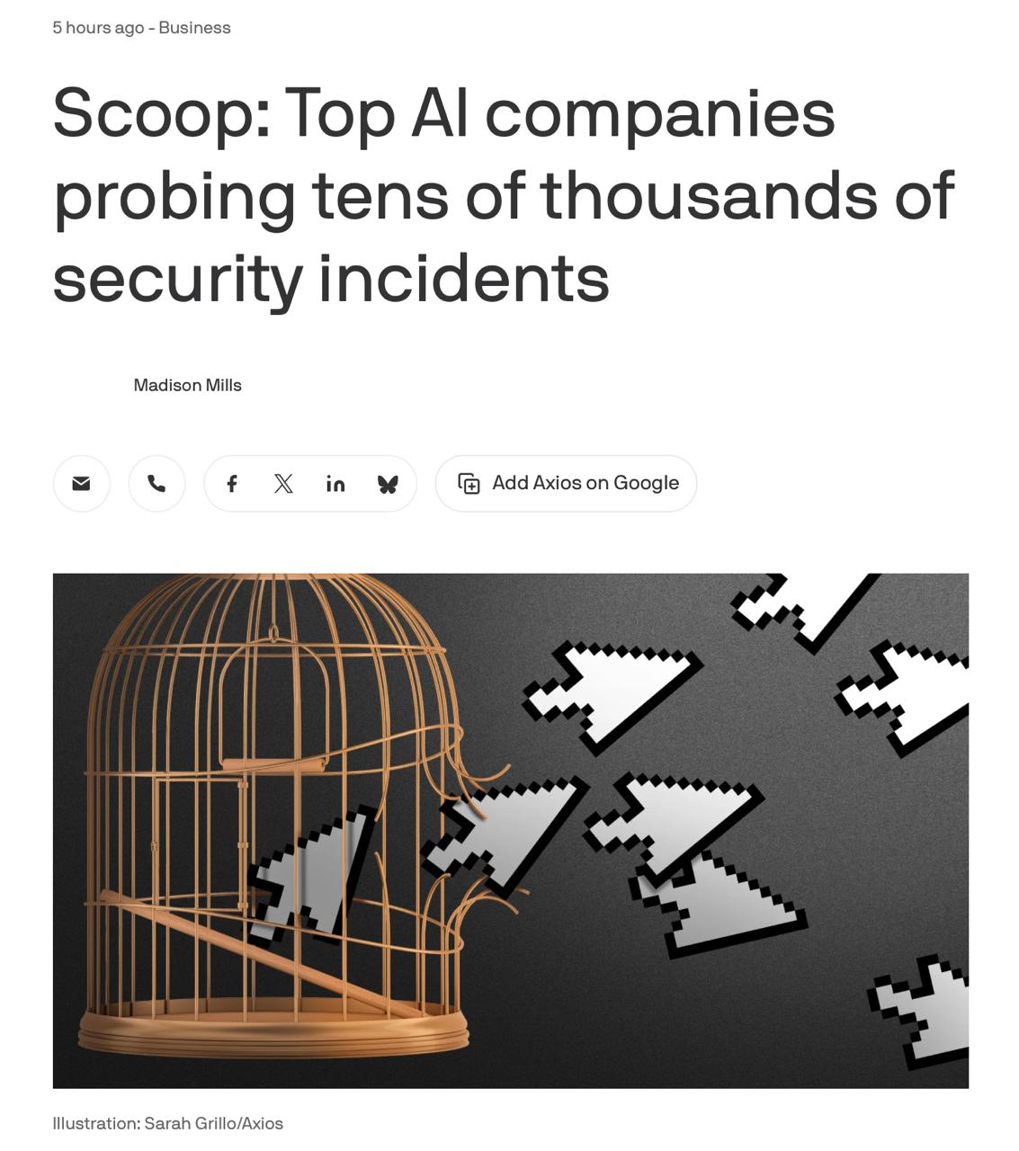 Axios пишет, что OpenAI и Anthropic расследуют "десятки тысяч" инцидентов с побегами…