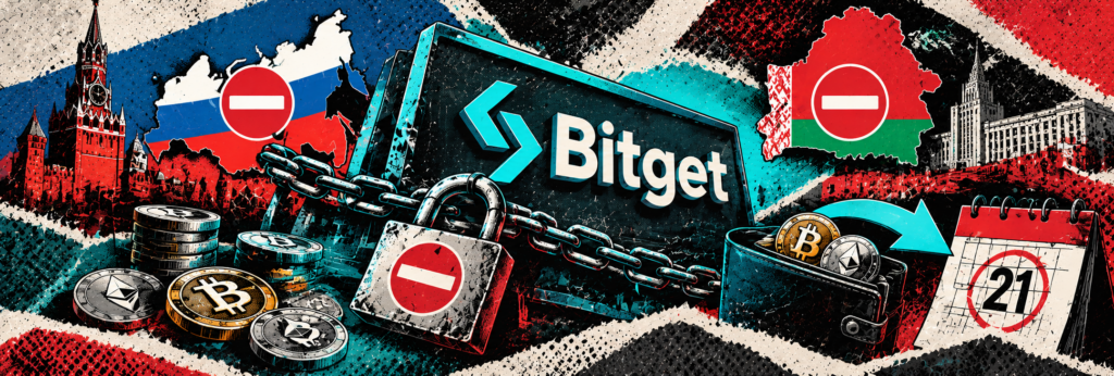 Bitget запретила пользоваться биржей жителям России и Белоруссии: позиции закроют 21 октября, активы нужно вывести до этого срока