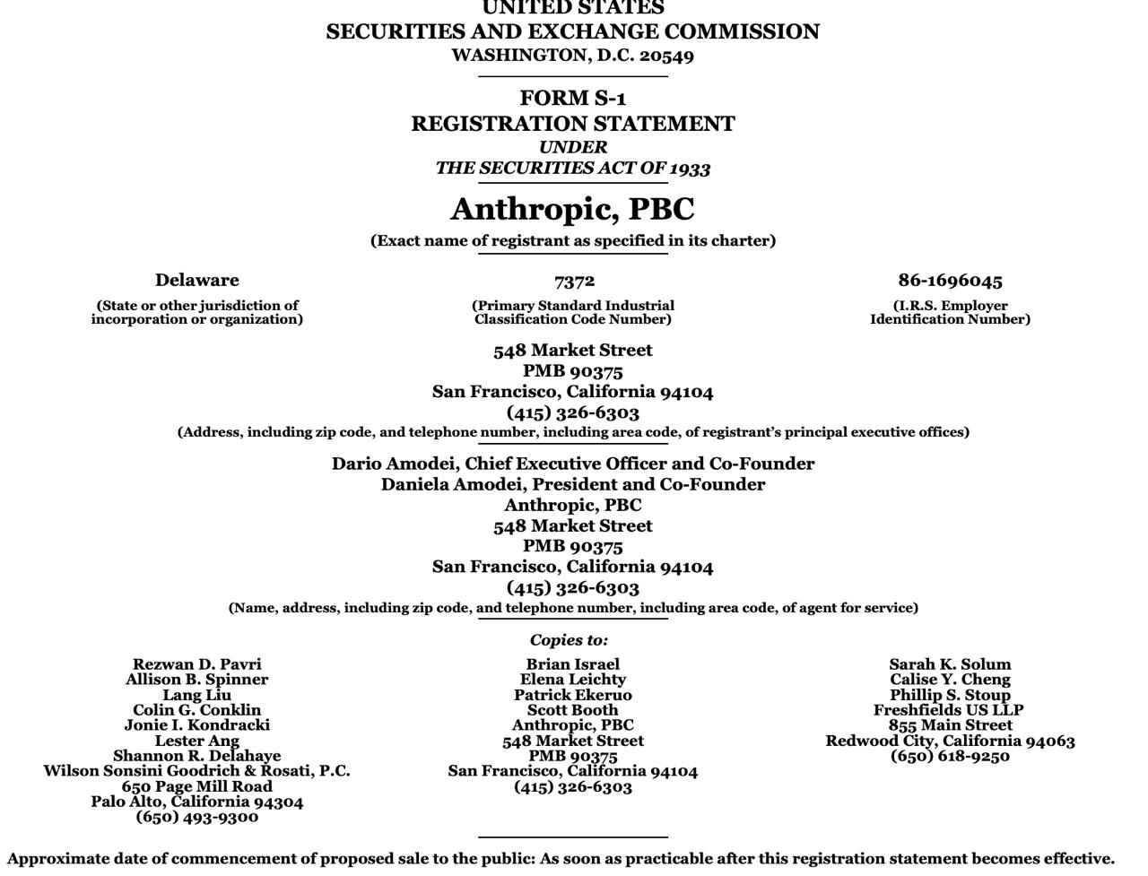Anthropic выходит на IPO Компания официально подала в SEC регистрационное заявление по…